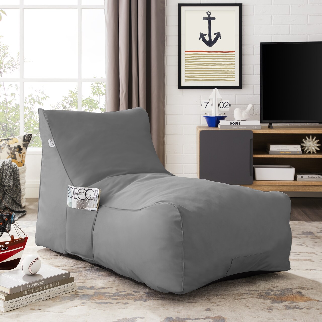 Resty Nylon Bean Bag Chair Foam Sofa Lounge Chair Sleeper Couch